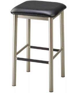 Regal Rodger 30 in. Square Backless Metal Bar Stool with Upholstered Seat   Bar Stools