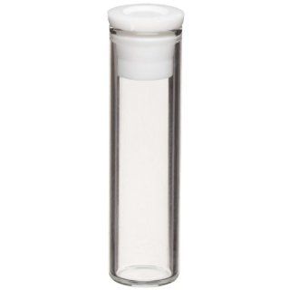 Kimax 60831D 830 Borosilicate Glass Cylindrical 0.75mL Titeseal Autosampler Shell Vial with White Polyethylene Plug Style Needle Closure (Pack of 200) Science Lab Autosampler Vials
