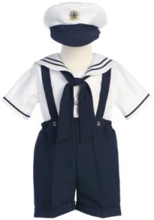 Sailor Outfit   White Top w/Navy Shorts and Suspenders Clothing