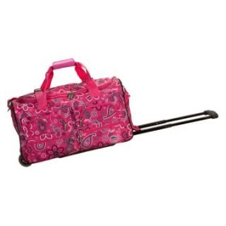 Rockland Luggage 22 in. Rolling Duffle Bag   Pink Bandana   Sports & Duffel Bags