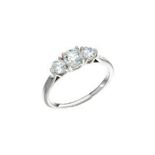10K White Gold   Three Stone Semi Mount Engagement Ring Jewelry