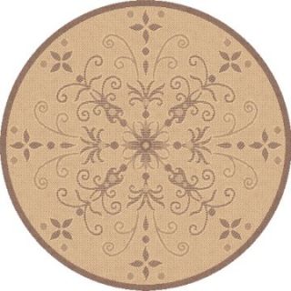 Dynamic Rugs Piazza Vente Round IndoorOutdoor Area Rug   Natural/Brown   Area Rugs