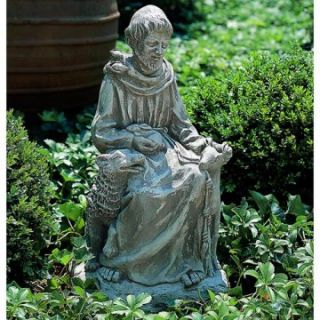 Seated St Francis with Animals Statue   Garden Statues