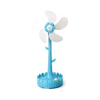 Blue Flower Shaped Soft Blades Usb Or Battery Operated Small Cooling Fan With Aromatherapy Function Computers & Accessories