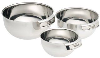 All Clad MBSET Stainless Steel Dishwasher Safe Mixing Bowls / Set of 3 Kitchen Accessorie, Silver Kitchen & Dining