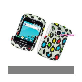 Samsung DoubleTime i857 SGH I857 White Rainbow Leopard Skin Cover Case Cell Phones & Accessories
