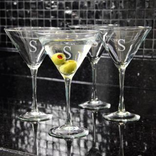 Cathys Concepts Personalized Martini Glasses   Set of 4   Liquor Glasses