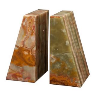 Zeus Bookends   Whirl Green Onyx   Bookends