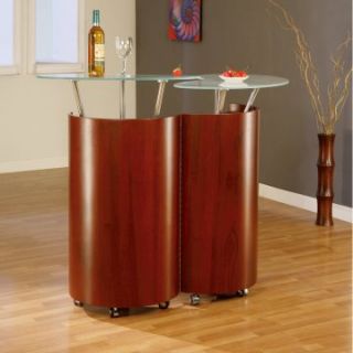 Global Furniture Cylinder Mobile Bar   Mahogany   Home Bars