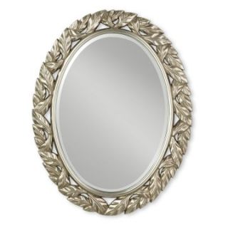 Leaves Oval Antique Silver Leaf Mirror   28.25W x 36.25H in.   Wall Mirrors