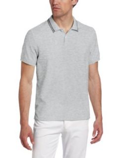Calvin Klein Sportswear Men's Short Sleeve 2 Button Pique Polo With Tipped Collar, Pale Stem, XX Large at  Mens Clothing store