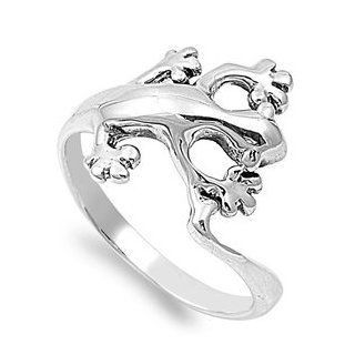 Sterling Silver Lizard Ring   Sterling Silver Gecko Ring Right Hand Rings Jewelry