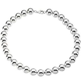 14mm Bead 18" Necklace in Sterling Silver Jewelry