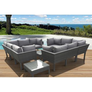 Atlantic St. James All Weather Wicker Sectional Set   Seats 10   Conversation Patio Sets