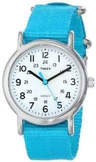 Timex Women's T2N836 "Weekender" Mid Size Slip Thru Blue Nylon Strap Casual Watch at  Women's Watch store.