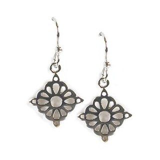 Jody Coyote Flourish Abstract Flower Tile Earrings E836 Jewelry