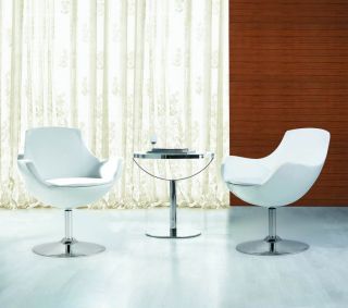 Heavens Classic White Leather Chair   Accent Chairs