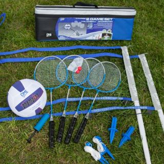 Verus Sports Champion Combo Volleyball/Badminton Set   Outdoor Volleyball Net Systems