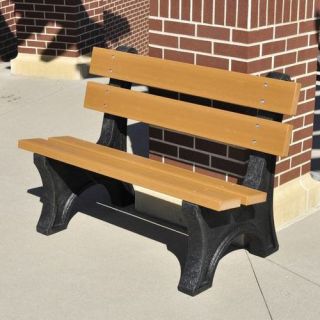 Jayhawk Plastics Colonial Recycled Plastic Commercial Park Bench   Commercial Patio Furniture
