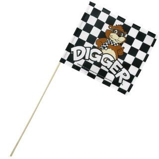 NASCAR Black White Checkered Digger Fan Flag  Stopwatches  Sports & Outdoors