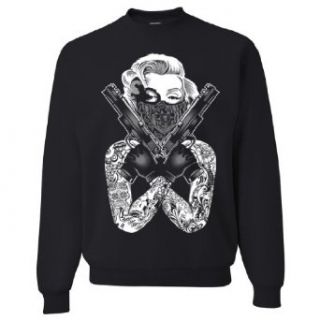 Marilyn Monroe Gangster Guns Tattoo Asst Colors Sweatshirt Crewneck by DSC at  Mens Clothing store