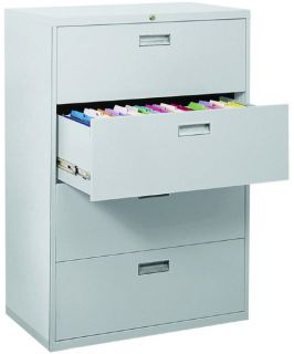 Sandusky Lee 600 Series 36 Inch 4 Drawer Lateral File   File Cabinets