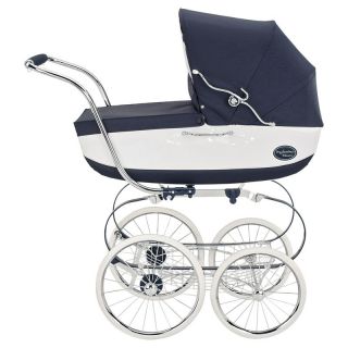 Inglesina Classica Pram and Frame with Diaper Bag   Blue/White   Specialty Strollers
