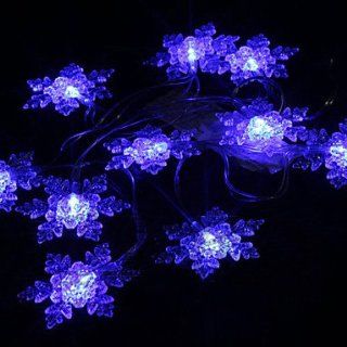 2.5M blue snow LED lamp string of 10 LED   Christmas and Halloween decorations (battery)   Compact Fluorescent Bulbs