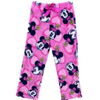 Disney "Minnie Mouse" Pink Girls Fleece Pajama Pants (7/8) Pajama Bottoms Clothing