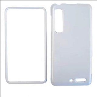 Motorola Droid 3 XT862 Shiny Hard Case Cover White A016 H Cell Phones & Accessories