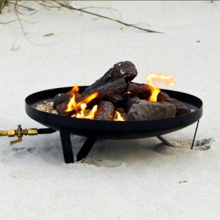 Fire Sense New Frontier LPG Steel Campfire with Aluminum Lid   Fire Pits