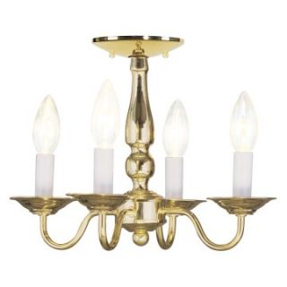 Livex Williamsburg 5010 02 Ceiling Mount/Chain Hang Light 10H in.   Polished Brass   Ceiling Lighting