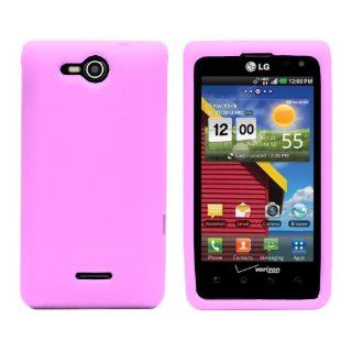 Fosmon Silicone Case for LG Lucid / Cayman / VS840 / Lucid 4G   Light Pink Cell Phones & Accessories