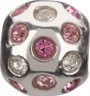 Authentic CHAMILIA JB 3B PINK DISCO BALL Sterling Silver BEAD fits Pandora Biagi Bracelet Gift Boxed  