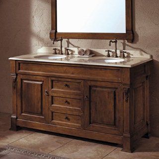 oak vanity w/ brown top 60'' double  bates collection  thos. baker   Furniture  