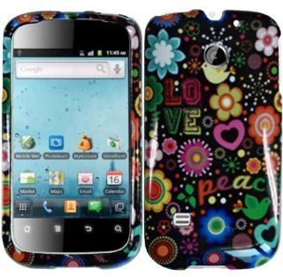Love Peace Design Hard Case Cover for Straighttalk Huawei Ascend 2 II M865C Cell Phones & Accessories