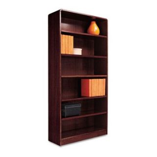 Alera BCR67236MY Aleradius Corner Wood Veneer Bookcase   Mahogany   Bookcases
