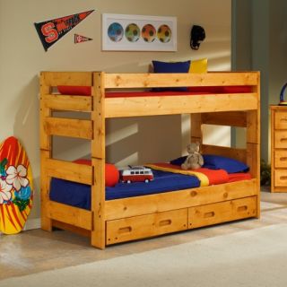 Chelsea Home Twin Over Twin Bunk Bed   Cinnamon   Bunk Beds