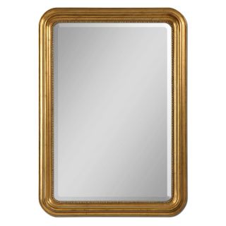 Campton Antique Gold Leaf with Beading Wall Mirror   29.5W x 41.5H in.   Wall Mirrors