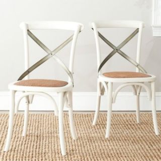 Safavieh Logan X Back Dining Side Chairs   Antique White   Set of 2   Dining Chairs