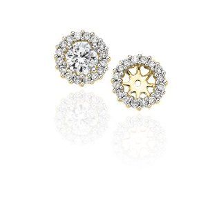 14K Yellow Gold 1/4 ct. Diamond Earring Jackets Katarina Jewelry