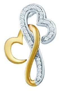 0.10 Carat (ctw) Diamond Heart Pendant set in 10k White Gold PR01 3058 Jewelry
