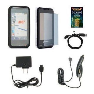 Cell Phone Accessories Bundle for AT&T Samsung Eternity SGH A867 (Includes; Black Silicone Rubber Soft Case, Rapid Car Charger, Custom Full Screen Protector, Generation X Antenna Booster, Home Wall Charger, USB Data Transfer Cable) Cell Phones & A