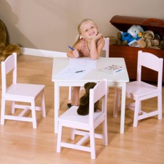 KidKraft Isabella Pink and Vanilla Table and 4 Chairs Set