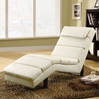 Monarch Faux Leather Chaise Lounger   Taupe   Indoor Chaise Lounges