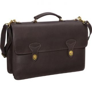 Jack Georges University Collection Flapover Briefcase w/ 2 Turnlocks (Brown) Clothing