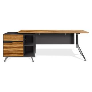 Jesper 400 Collection Executive Desk with Cabinet   Zebrano   Desks