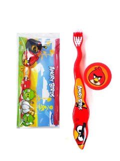 Red Angry Bird Travel Toothbrush Kit   Angry Birds Toothbrush Toys & Games