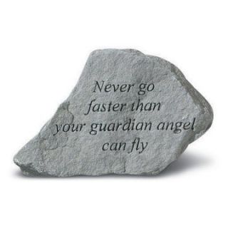 Never Go Faster Than Your Guardian Angel Garden Accent Stone   Garden & Memorial Stones