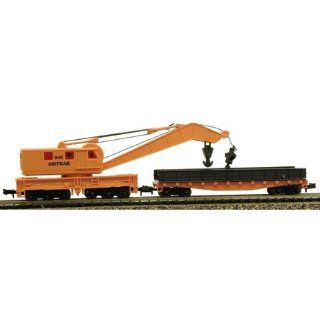 Model Power N Crane Car & Work Car w/Metal Wheels Amtrak #846 Toys & Games